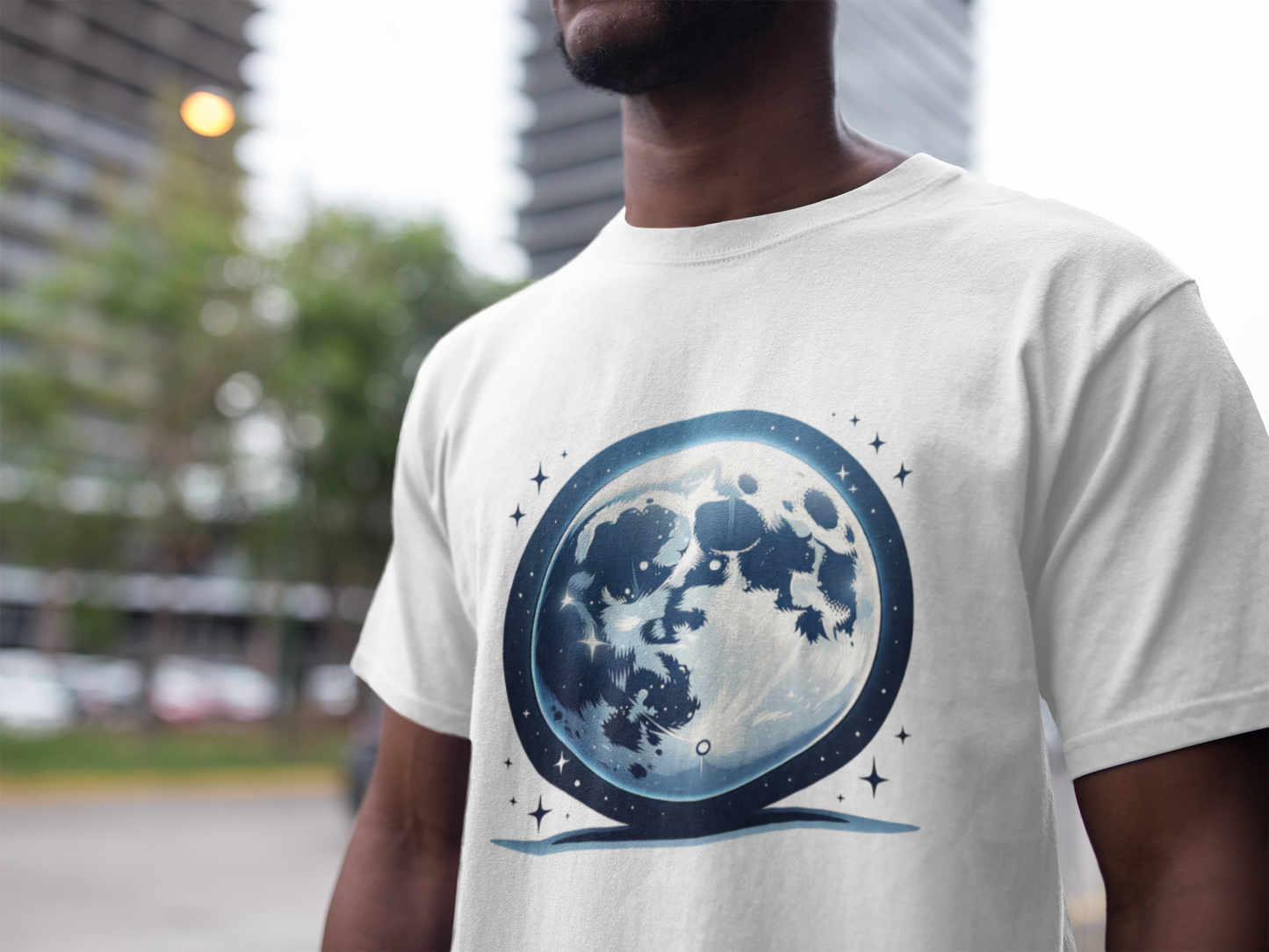 Stary moon printed t-shirt